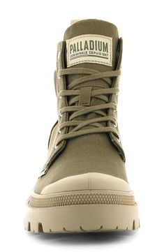 A tonal logo patch accentuates the sporty style of a high-top–inspired bootie set on a sturdy lugged sole. Lace-up style; inside zip closure Textile upper and lining/rubber sole Imported Women's Shoes Casual Combat Boots With Lug Sole For Outdoor, Casual Combat Boots With Reinforced Heel For Outdoor, Casual Combat Boots With Lug Sole For Streetwear, Casual Combat Boots With Reinforced Heel For Streetwear, Casual Combat Boots With Lug Sole, Casual Ankle Platform Boots, Casual Combat Ankle Boots For Streetwear, Casual Streetwear Combat Boots With Lug Sole, Sporty Ankle Boots For Streetwear