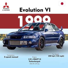 an advertisement for the evolution v car is shown in red, white, and blue