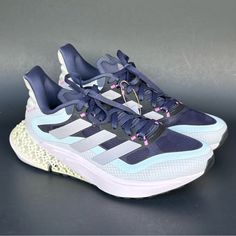 Adidas Ultra 4dfwd Pulse 2 Unisex Running Shoes Style: Gx9765 Color: Navy / Purple Add The Power Of Adidas 4d To Your Side And Run Smoothly While Feeling The Rubber Feel For A Better Grip On The Road. This Adidas 4dfwd Pulse Shoe Features A 3d Printed Heel Cradle. Angled To Guide Your Feet To Move Forward, And Absorb Shock And Guide You In A Light Run. Regular Fit Shoelace Closure Textile Upper Adidas 4d Midsole Rubber Outsole Brand New Shoes With Original Box Men's Size: 5us Women's Size: 6.5us Adidas 4dfwd, Adidas 4d, Purple Metallic, Navy Purple, To Move Forward, Move Forward, Blue Adidas, Good Grips, New Shoes