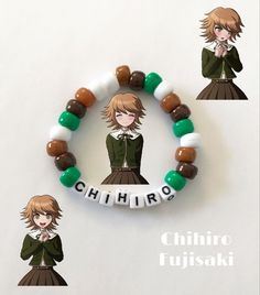 Character Bracelets, Anime Bracelet, Kandi Singles, Chihiro Fujisaki, Mask Chains, Diy Kandi Bracelets, Diy Kandi, Bracelets Ideas