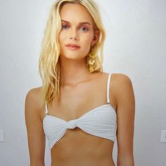 Brand New! Still In Shipping Bag! New Style Bikini Top, An Ulta Flattering Strapless Bandeau With Knotted Front Detail & Removable Straps. Frankies Luxe Swimwear Fabric That Keeps You Feeling Comfortable & Stylish All Day Long. White, Size Xs Beachwear Swimwear With Triangle Top, Chic Swimwear With Knotted Straps For Beach, Chic Beach Swimwear With Knotted Straps, Chic White Swimwear With Built-in Bra, Chic Swimwear With Knotted Straps For Vacation, Chic White Swimwear With Bra-friendly Design, Bandeau Swimwear With Knotted Straps For Beach Season, Fitted Triangle Top Swimwear For Day Out, Fitted White Swimwear For Day Out