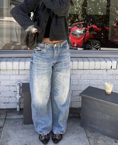 Motel Rocks Baggy Jeans, Girly Fits, Winter Fits, Stockholm, Mode Inspiration, Fashion Killa, Outfits Casuales, Cute Casual Outfits, Aesthetic Clothes