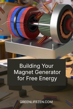 an image of a machine with the words building your magnet generator for free energy on it