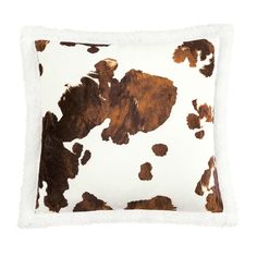 Elsa Cowhide Campfire Sherpa Pillow Brown Pillow Western Bunkhouse, Sherpa Pillow, Rustic Throw Pillows, Rustic Quilts, Cowhide Print, Western Rustic, Pillow Dimensions, Timeless Basics, Chic Bedding