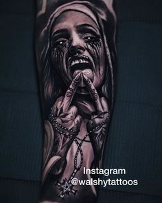 Tattoo nun Possessed Nun Tattoo, A Nun Tattoo, Demon Nun Tattoo, Skull Demon Tattoo, Gothic Nun Tattoo, Creepy Woman Tattoo, Scary Nun Tattoo, Nun Tattoo Evil, Bad Nun Tattoo Design