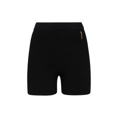 These fitted shorts embody sophistication with a high elasticated waist and ribbed knit fabric. The black viscose blend ensures both comfort and style, complemented by a gold metal charm logo for an elegant touch.

- Composition: Viscose blend  
- Features: Ribbed knit  
- Detail: Gold charm logo Jacquemus Shorts, Black Fr, Caged Sandals, Black Aviators, Metal Charm, Ruched Dress, Black Shorts, Workout Shorts, Pullover Sweatshirt