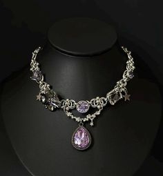 This vintage courtly elegance purple cubic zirconia pendant necklace, adorned with a star pendant, creates an elegant and uniquely stylish appearance, making it a must-have for fashion enthusiasts. - Material: Alloy + Titanium Plating, long-lasting color retention - Necklace Length: 43cm adjustable size - Free Shipping - Handcrafted with care - Comes in a beautiful gift box, perfect for gifting - Order Processing Time: 3-5 days - Order Delivery Time: 5-15 days Whimsy Gothic, Y2k Necklace, Gothic Necklace, Purple Necklace, Handmade Gifts For Her, Black And Purple, Vintage Purple, Pendant Silver, Necklace Vintage