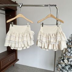 Size: S, style: Cake skirt White Fitted Sweet Skirt, Sweet Fitted Mini Skirt For Summer, White Fitted Sweet Style Skirt, Sweet White Fitted Skirt, Sweet Ruffled Mini Skirt For Spring, Cute White Cotton Skirt, Cute Cream Skirt For Spring, Sweet Fitted Skirt For Summer, Sweet Ruffled Mini Skirt