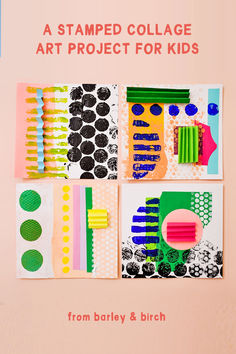 the cover of a book about art projects for kids with colorful paper collages