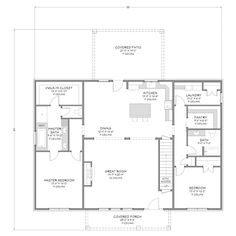 the floor plan for a two story house with an attached garage and living room area