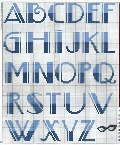 a cross stitch alphabet with letters and numbers on it, all in the same pattern