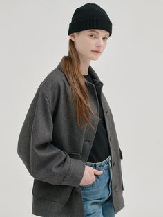 Composition : wool 50% poly 50%Color : charcoal twillCountry of Origin : Republic of Korea Field Jacket, Composition, Jackets & Coats, Blazer, Wool, The Originals, Clothes For Women, Clothes, Color