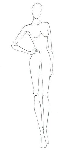 a line drawing of a female figure