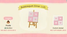 an animal crossing game screen with the words bubblegum diner