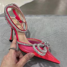 Crystal Pointed Toe Heels For Party, Wedding High Heels, Summer Pumps, Rhinestone Pumps, Office Shoes Women, Pointy Heels, Lady Shoes, Gold Pumps, Glitter Shoes