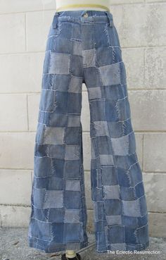 Upcycling Jeans, Denim Retro, Cycle Chic, Denim Projects, Recycle Jeans, Patchwork Denim, Upcycle Jeans, Bottom Jeans