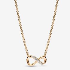 Pandora Sparkling Infinity Collier Necklace 368821c01-50 Pandora Necklace Infinity, Gold Pandora Necklace, Elegant Infinity Cable Chain Necklaces, Elegant Infinity Necklace For Party, 2024 List, Pandora Jewelry Necklace, Gold Pandora, Pandora Gold, Xmas 2024