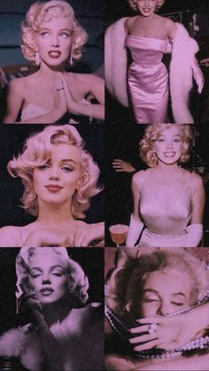 marilyn monroe collage in pink and black