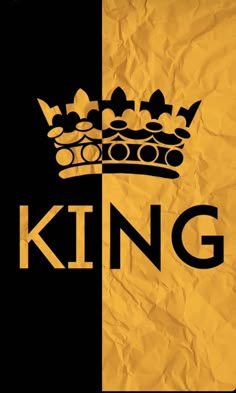 a black and yellow poster with the word king on it