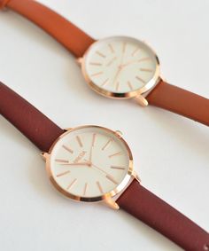 A slim concave case houses an uncluttered dial with large, gleaming markers. A delicate, tapered and smooth leather strap gives a feminine touch to this classic timepiece. A simple watch with a silver dial in a rose gold case / cognac leather strap. Rose Gold/Brown About This Item - Series: Joule - Gender: Women's - Case Material: Rose gold-tone alloy - Dial Color: Silver-tone - Strap Material: Leather - Closure Type: Buckle - Crystal: Mineral - Case Diameter: 37mm - Case Thickness: 8mm - Strap Minimalist Rose Gold Watch For Everyday, Trendy Rose Gold Everyday Watches, Trendy Everyday Watches With Leather Strap, Timeless Rose Gold Watch Accessories, Classic Rose Gold Watch Accessories With Leather Strap, Simple Watches, Rose Gold Brown, Leather Strap Watch, Rose Gold Case