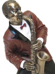 a statue of a man with a saxophone