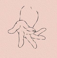 the outline of a hand on a pink background