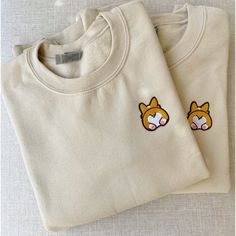 The Cutest Crewneck Ever For Any Corgi Lover :) Super Soft And High Quality Corgi Shirt, Cute Crewneck, Corgi Gifts, Corgi Butts, Mama Gifts, Cute Embroidery, Embroidered Crewneck, Dad Gifts, Hand Embroidery Art