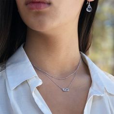 "PERFECT CHRISTMAS GIFT /WEDDING GIFT FOR BRIDE / BRIDESMAID / LADY! This original rhodium plated satellite chain necklace measures 15.5\" (39cm) long with 2\" (5cm) extender chain. The distance between beads is 1/2\" (1.2cm). This chain is so versatile and would be perfect for layering. The beads add an elegant touch and a delicate sparkle to any outfit! Other necklace shown layered on the model are available separately in my shop: https://www.etsy.com/listing/681912516/swarovski-crystal-circle Infinity Necklace With Delicate Chain For Wedding, Elegant Necklaces For Mother's Day Celebration, Elegant Infinity Necklace For Party, Elegant Necklace For Mother's Day Celebration, Layered Chain Necklace, Infinity Pendant, Dainty Choker, Layered Necklaces Silver, Wedding Gifts For Bride