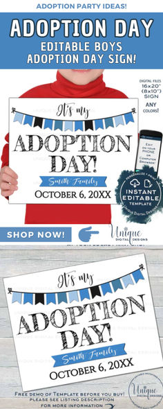 an advertisement for the adoption day event