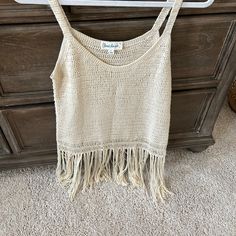 New Never Worn, Cute Top With Fringes Summer Knit Tops With Fringe, Summer Knit Top With Fringe, Casual Fringe Tops For Beach Season, Caribbean Summer, Cute Top, Summer Top, Cute Tops, Summer Outfits, Womens Tops