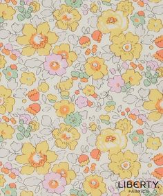 an image of a flowery pattern on a white background with orange, yellow and pink flowers