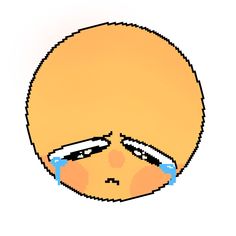 an image of a cartoon character with tears on his face and eyes drawn in squares