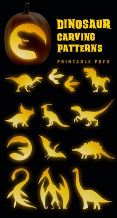 dinosaur carving patterns for pumpkins and other halloween decorations