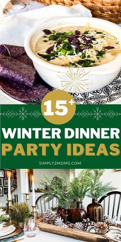 winter dinner party ideas with text overlay