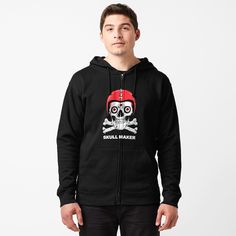 Get my art printed on awesome products. Support me at Redbubble #RBandME: https://www.redbubble.com/i/hoodie/A-Skull-with-Motorcycle-Helmets-Skull-Maker-by-Cultradesign/52142347.BN4XF?asc=u Magic Flower, Zip Hoodie Design, Zipped Hoodie, Zipper Hoodie, Full Zip Hoodie, Hoodie Design, Look Cool