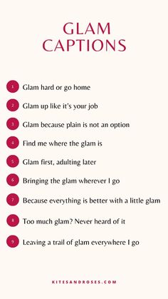 the rules for glam captions