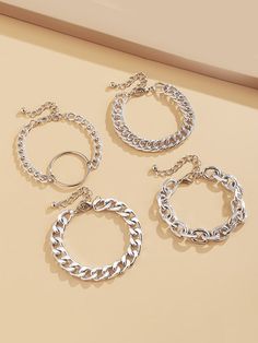 Sku CY-!101316 Material Iron , Aluminum Alloy Feature Chains , Hollow Occasion Punk , Original Creation Type Bracelet Accessories Color SILVER,GOLD Size One_size Please consult the size chart we provide for this item's measurements to help you decide which size to buy.Please note: There may be 1-3cm differ due to manual measurement. Trendy Round Alloy Chain Bracelet, Trendy Round Metal Charm Bracelet, Trendy Metal Charm Bracelet Round, Trendy Metal Charm Bracelet, Trendy Round Charm Bracelet With Adjustable Chain, Adjustable Round Alloy Chain Bracelet, Adjustable Chain Alloy Bracelet, Trendy Round Chain Bracelet With Adjustable Chain, Gold Charm Bracelet With Silver Chain