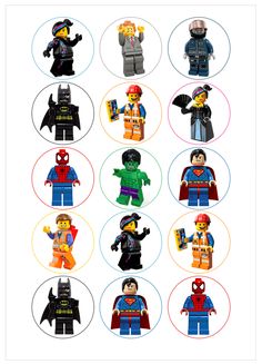 the lego batman movie characters are arranged in circles