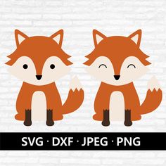 two fox svg files with the words svg dxf png