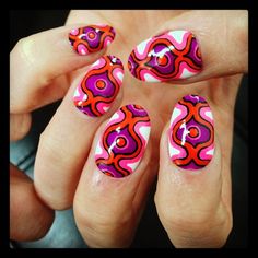 Company Magazine, Nail Art For Girls, Wide Nails, Abstract Nail, Retro Nails, Crazy Nails, Fabulous Nails, Beautiful Nail Art, Bling Nails