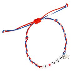 Celebrate patriotic spirit with these red, white and blue friendship bracelets! These adjustable bracelets also feature beads that spell out, "I Love USA," along with a small star charm. Handout these bracelets at 4th of July events or use them as parade toss for neighborhood Independence Day parades. Plastic. 6 1/2" © OTC Adjustable Patriotic Friendship Bracelets For 4th Of July, Patriotic Blue Friendship Bracelets As Gift, Patriotic Adjustable Friendship Bracelets, Adjustable Patriotic Friendship Bracelets, Casual Multicolor Bracelets For 4th Of July, Patriotic Bracelets For 4th Of July Gift, Blue Patriotic Bracelet For Friendship, Patriotic Blue Friendship Bracelets, Adjustable Friendship Bracelets For 4th Of July