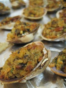 several open oysters sitting on top of a table