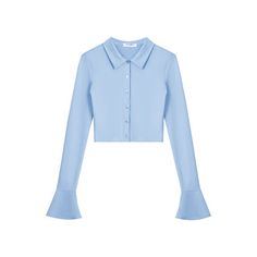 Applicable age: 18-24 years old Size: S M L XL pattern: plain style: street Street: Athleisure Collar Type: Lapel Clothes placket: single-row multi-button Color classification: blue Sleeve Type: Flared Sleeve Item Number: C3341E23 Season of the Year: Fall 2022 Sleeve Length: Long Sleeve Clothing length: Short (40cm Spring Collared Stretch Top, Casual Blue Collared Top, Blue Long Sleeve Tops With Buttons, Trendy Solid Color Tops With Collared Neckline, Blue Long Sleeve Top With Buttons, Spring Stretch Tops With Collared Neckline, Spring Stretch Top With Collared Neckline, Light Blue Button-up Shirt For Fall, Casual Stretch Button-up Blouse