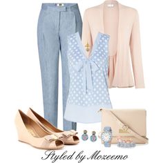 Pastel Blue Pants Outfit, Light Blue Spring Party Pants, Chic Fitted Light Blue Pants, Elegant Fitted Light Blue Pants, Casual Light Blue High-rise Pants, Pastel Pants, Salvatore Ferragamo Pumps, Light Blue Jeans