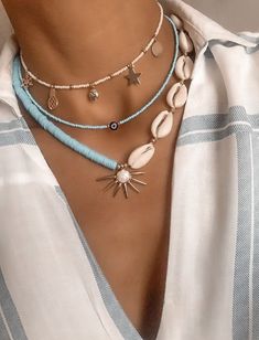 Hip Jewelry, Surf Jewelry, Pretty Jewelry Necklaces, Beaded Jewelry Necklaces, Beaded Necklace Diy, Easy Diy Jewelry, Handmade Jewelry Tutorials, Jewelry Accessories Ideas