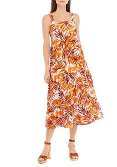 Achieve summer femininity in this tropical print maxi dress from Emma & Michelle. | Emma & Michelle Women's Sleeveless Square Neck Printed Maxi Dress, Large Tropical Print Maxi Dress, Dress Medium, Printed Maxi, Tropical Print, Printed Maxi Dress, Square Neck, Dress Outfits, Maxi Dress, Square