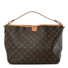 This is an authentic LOUIS VUITTON Monogram Delightful PM. This stylish shoulder bag is crafted of signature Louis Vuitton monogram coated canvas in brown with vachetta leather trim. The bag features a flat vachetta leather shoulder strap and gold plated hardware. The top is open to a brown striped fabric interiorwith a zipper pocket. Everyday Luxury Monogram Canvas Shoulder Bag With Detachable Strap, Luxury Everyday Monogram Canvas Shoulder Bag With Detachable Strap, Designer Monogram Canvas Bag With Leather Lining, Designer Bags With Leather Lining And Monogram Canvas, Designer Monogram Canvas Shoulder Bag With Leather Handles, Formal Shoulder Bag With Leather Lining And Monogram Canvas, Formal Monogram Canvas Shoulder Bag With Leather Lining, Luxury Monogram Canvas Shoulder Bag With Leather Lining, Luxury Shoulder Bag In Monogram Canvas With Leather Lining