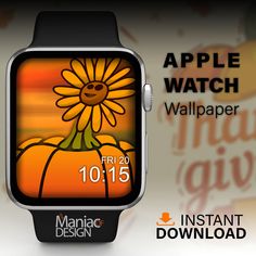 the apple watch wallpaper has an image of a sunflower on it's screen