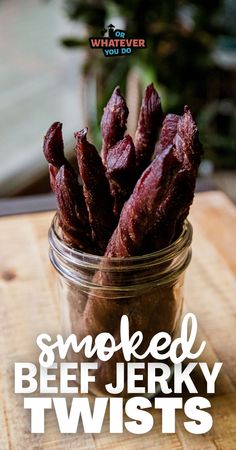 Smoked Beef Jerky Twists Smoked Beef Jerky Pellet Grill, Diy Jerky, Smoker Jerky Recipes, Beef Jerky Marinade, Jerkey Recipes, Deer Jerky, Protein Filled Snacks, Smoked Jerky, Jerky Marinade