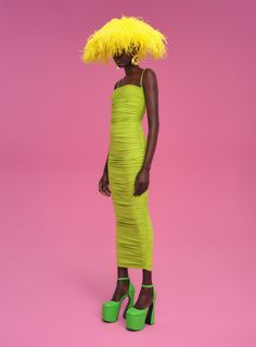 Colorful Fashion Editorial, Spring Summer 23, Dress With Square Neckline, Solace London, Stretch Crepe, Model Life, Baddie Outfits, Square Necklines, Editorial Photography